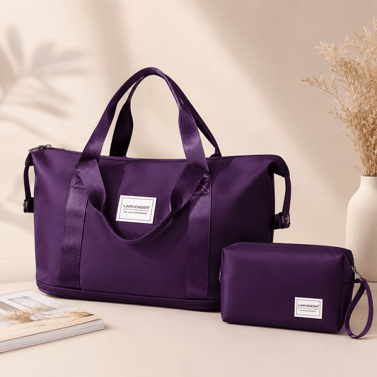 Set Bolso de Mano de Viaje + Neceser Larvender Praga (9895) - Hola mundo