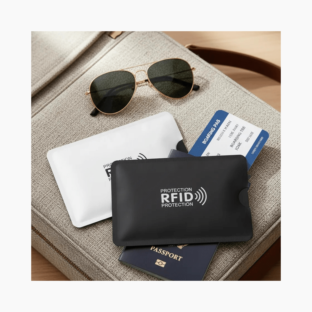 Combo Funda protectora de tarjetas con bloqueo RFID x 10 unidades - Hola mundo