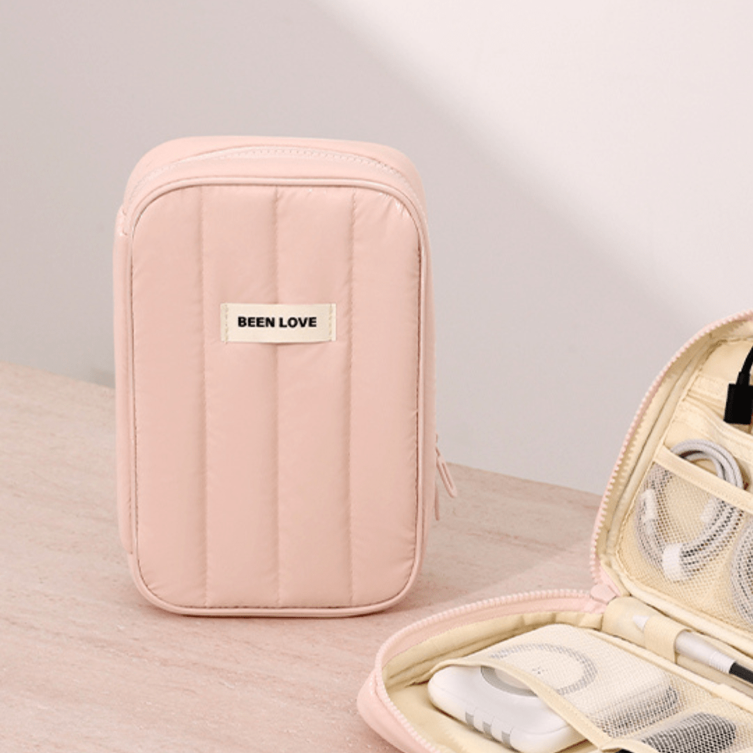 Estuche Organizador Portátil para Cables y Accesorios Puffer - Hola mundo
