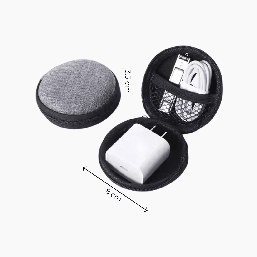 Estuche Organizador Rigido Portátil Para Cables Y Accesorios - Hola mundo
