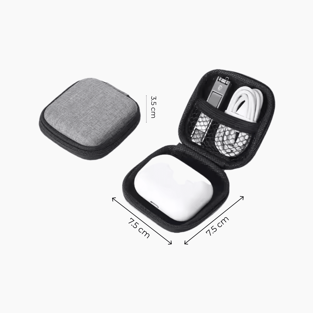Estuche Organizador Rigido Portátil Para Cables Y Accesorios - Hola mundo