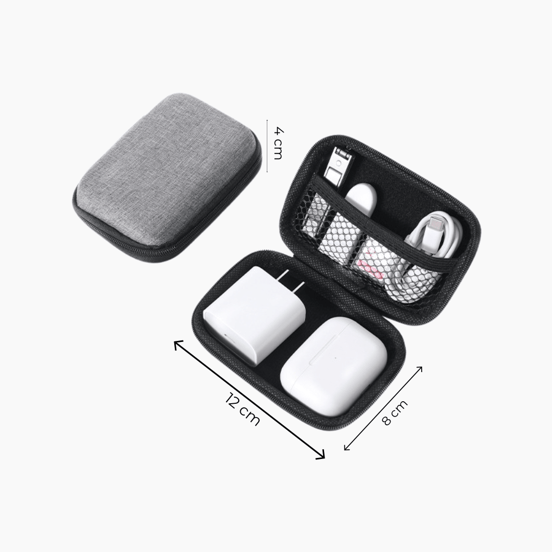 Estuche Organizador Rigido Portátil Para Cables Y Accesorios - Hola mundo