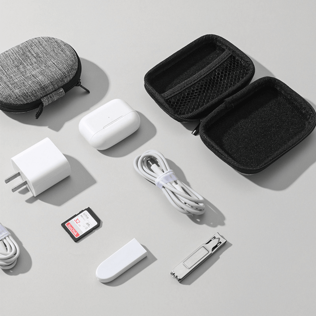 Estuche Organizador Rigido Portátil Para Cables Y Accesorios - Hola mundo