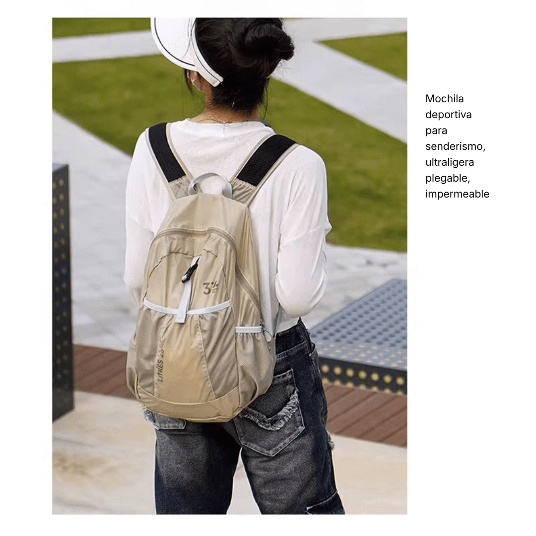 Mochila plegable impermeable - Hola mundo