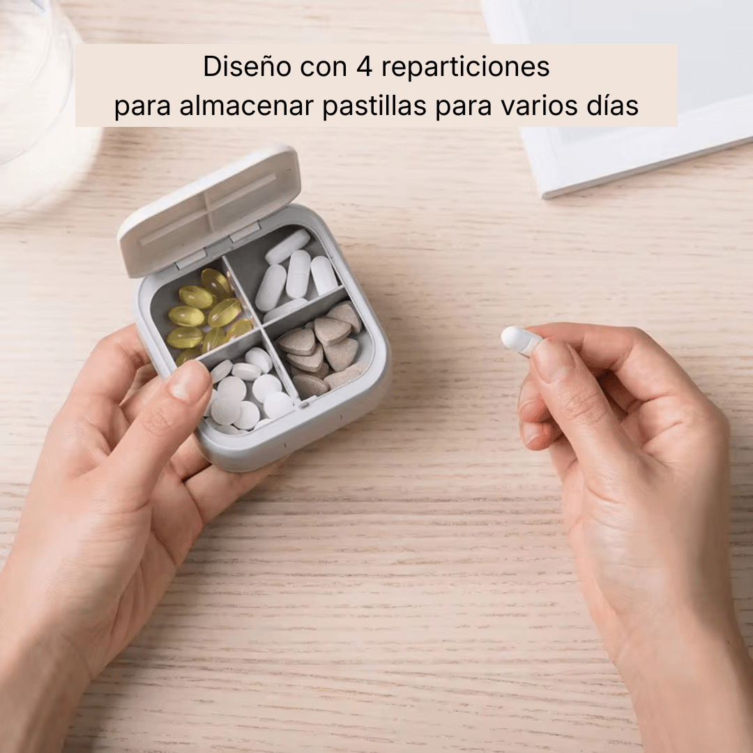 Pastillero 4 compartimentos - Hola mundo