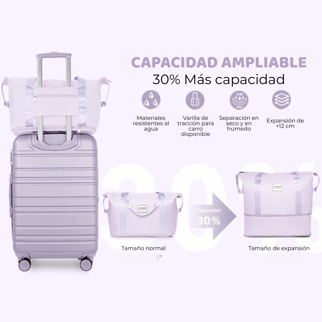 Set Bolso de Mano de Viaje Extensible Lisboa + Neceser (5515) - Hola mundo