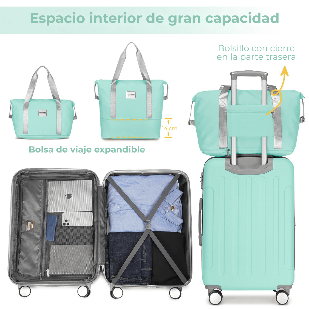 Set Bolso de Mano de Viaje + Neceser Larvender Venecia (5656) - Hola mundo