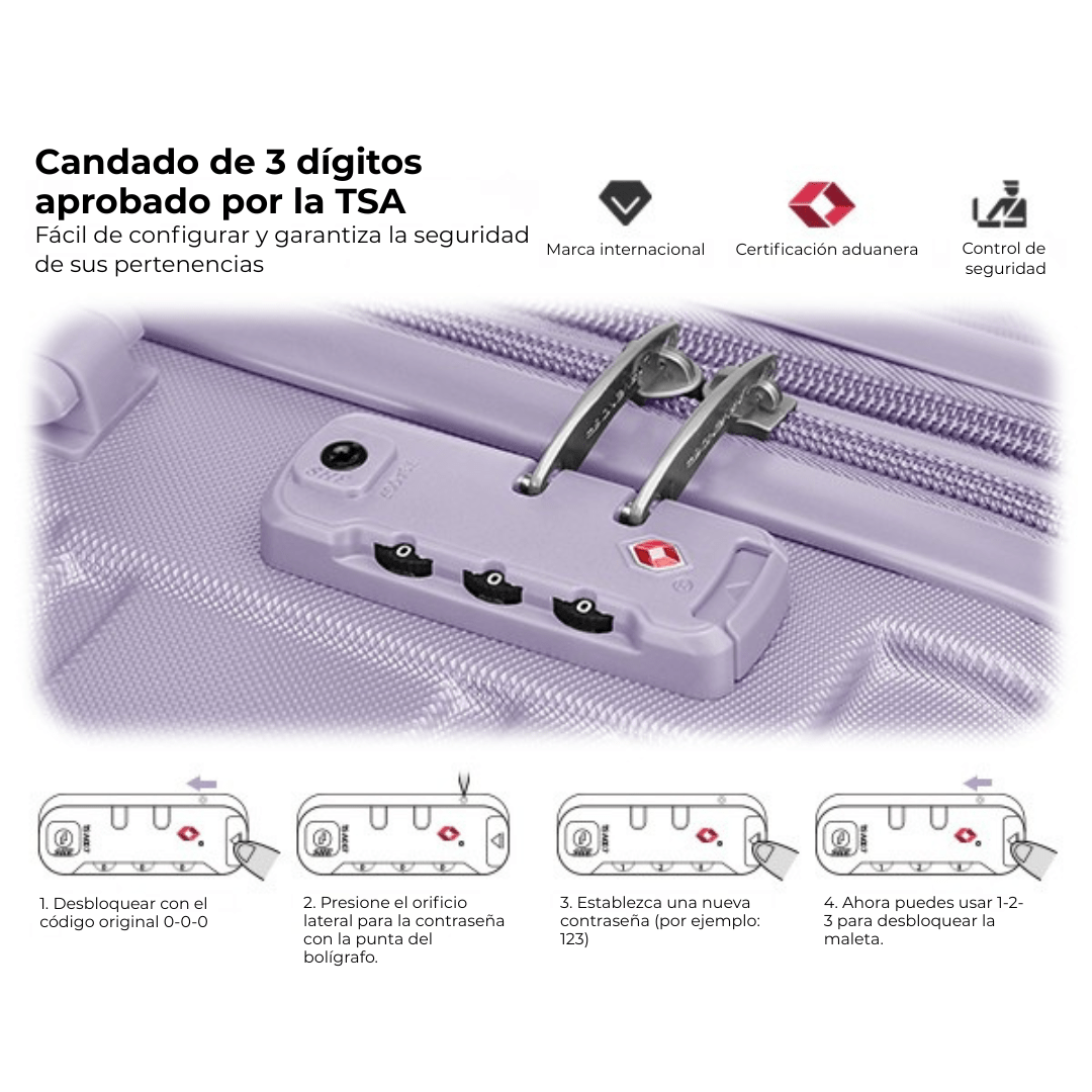 Set Completo Larvender Lisboa - 6 piezas (18", 20", 24", 28" + Bolso + Neceser) (5515) - Hola mundo
