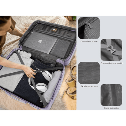 Set Completo Larvender Lisboa - 6 piezas (18", 20", 24", 28" + Bolso + Neceser) (5515) - Hola mundo