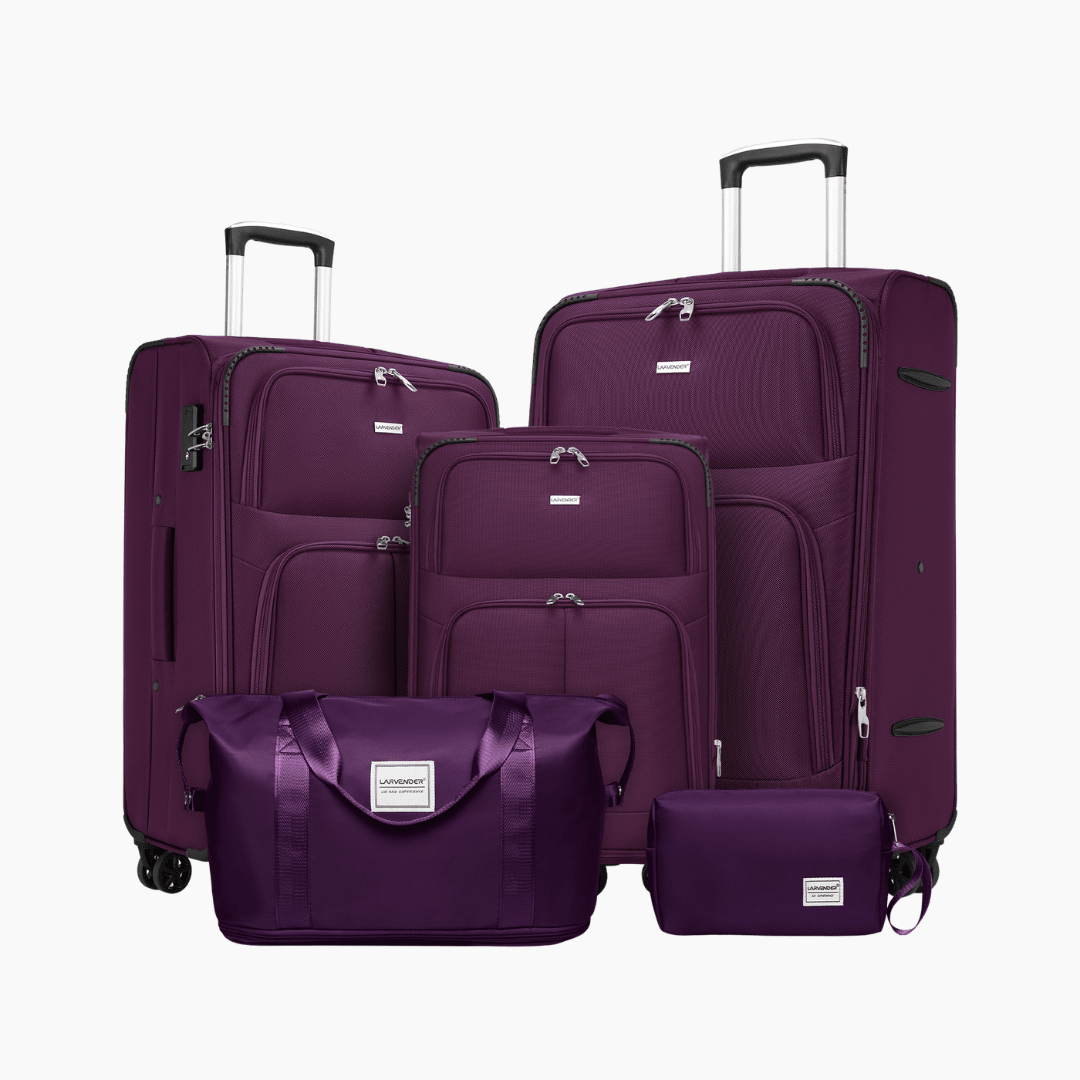 Set Completo Larvender Praga - 5 piezas de Tela (20", 24", 28" + Bolso + Neceser) (9895) - Hola mundo