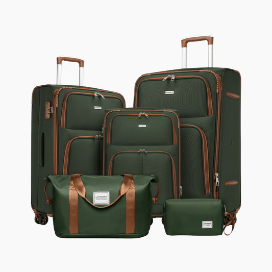 Set Completo Larvender Praga - 5 piezas de Tela (20", 24", 28" + Bolso + Neceser) (9895) - Hola mundo