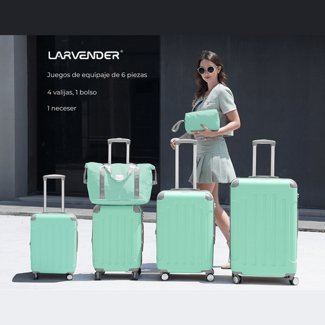 Set Completo Valijas Rígidas Larvender Venecia - 6 piezas (18", 20", 24", 28" + Bolso + Neceser) (5656) - Hola mundo