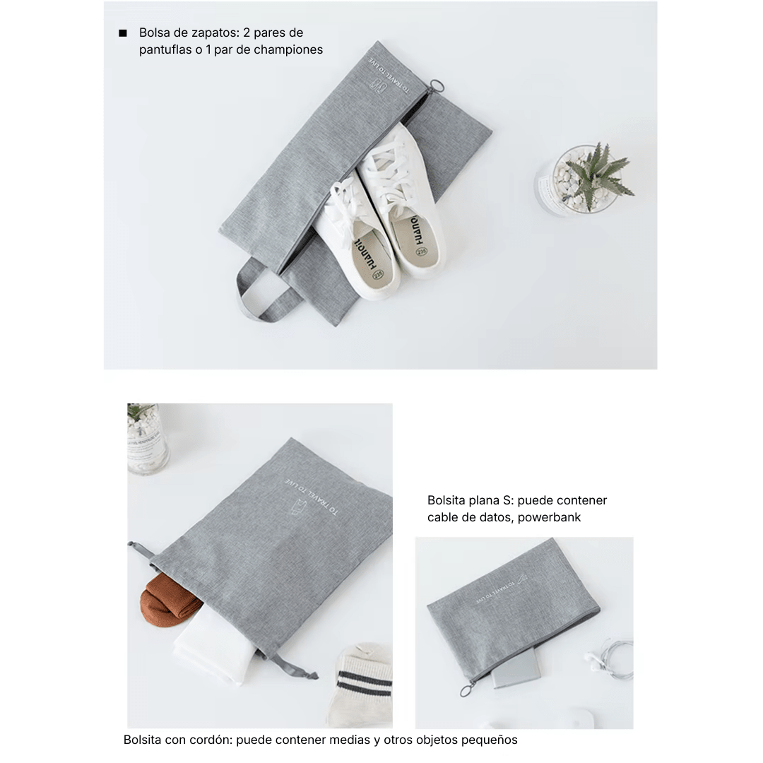 Set organizador de valija x7 piezas - Hola mundo