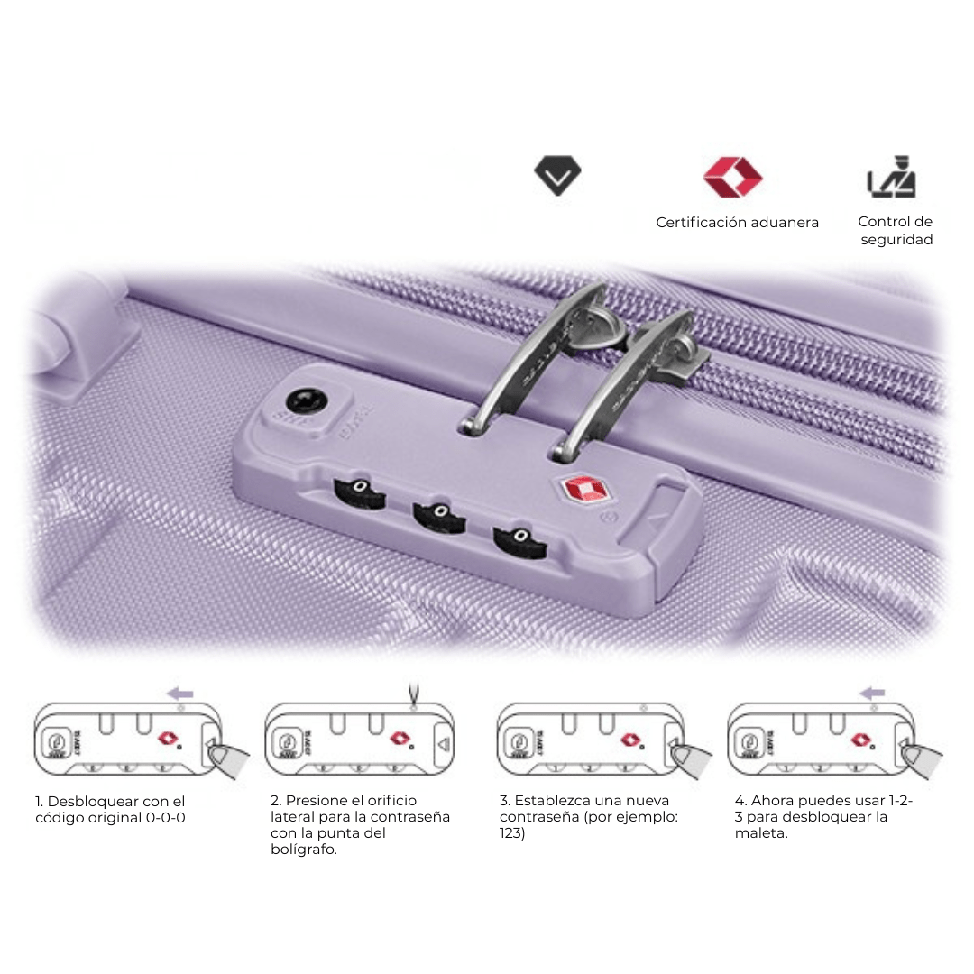 Valija Rígida Larvender Lisboa 28" - Check-In Grande Expandible (5515) - Hola mundo