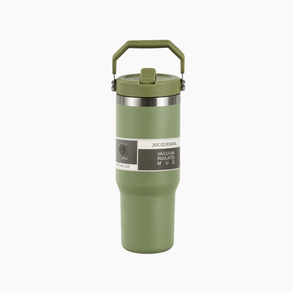 Vaso Térmico con Manija y Sorbete 30 Oz 890ml - Hola mundo